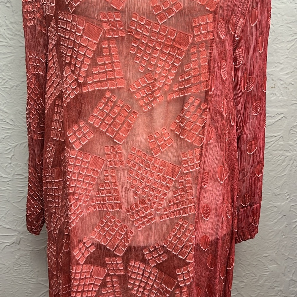 Grizas Silk Blend Patterned Sheer Top - Picture 5 of 9